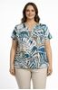 Picture of CURVY GIRL STRETCH TOP LEAF PRINT WITH BUTTONS